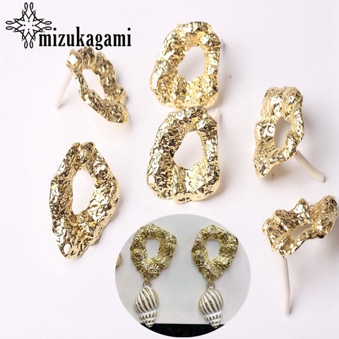 Zinc Alloy Golden Geometry Earrings Connector 23*30mm 6pcs/lot For DIY Fashion Exaggerated Earrings Jewelry Making Accessories ► Photo 1/6