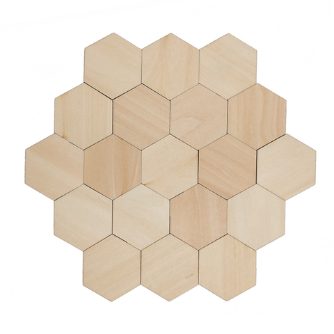 10-60mm Wooden Hexagon Blank Slices Unfinished Wooden Discs Hanging Embellishments Art Crafts for DIY Crafting Wedding Christmas ► Photo 1/6