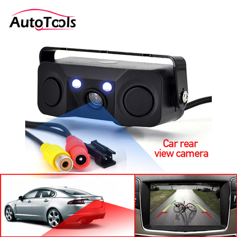3 in 1 Car Parking sensor Rear View Camera with 2 Sensors Indicator buzzer Alarm Car Reverse Radar Assistance System car camera ► Photo 1/6