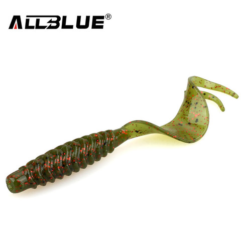 ALLBLUE Creek Single Tail Soft Bait 3.2g/82mm 8pcs/lot Biforked Grubs Silicone Fishing Lures isca artificial ► Photo 1/6
