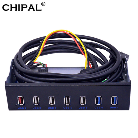 CHIPAL 5Gbps 20Pin USB 3.0 Front Panel BC 1.2 Rapid Charging USB 2.0 USB2.0 USB3.0 HUB Expansion Bracket for PC 5.25'' DVD-ROM ► Photo 1/5