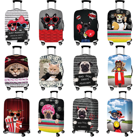 Bulldog Pattern Travel Accessories Luggage Cover Suitcase Protection Baggage Dust Cover Stretch Fabrics Trunk Set Cases for ► Photo 1/6