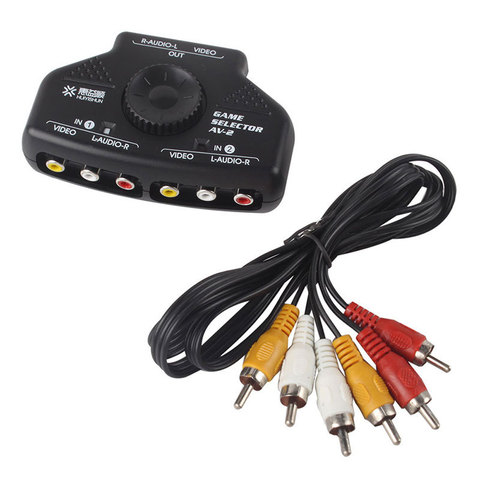 2 Way Audio Video AV RCA Switch Selector Box Splitter w/3 RCA Cable for XBox PS2 #50702 ► Photo 1/5