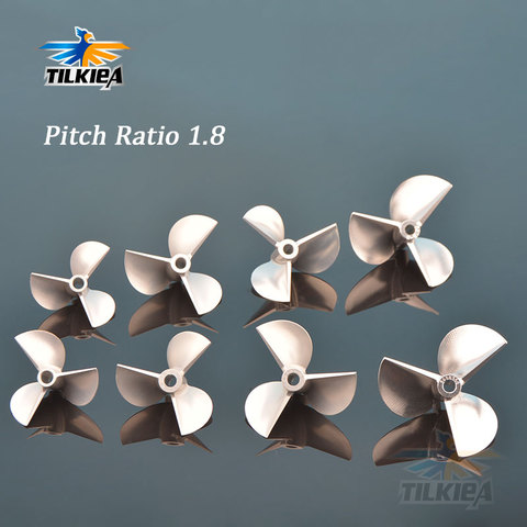 Rc Boat CNC 3 Blades Screw Aluminum Propellers Left/Right Pitch 1.8 D36/40/42/46/48mm Prop For 4/4.76mm 3/16
