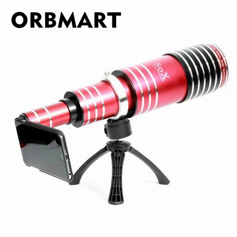 ORBMART 80X Optical Zoom Telescope Mobile Phone Lens For iPhone 5 5s 6 6S Plus 7 8 iPhoneX Samsung Galaxy S8 S7 S6 Edge Note 5 4 ► Photo 1/6