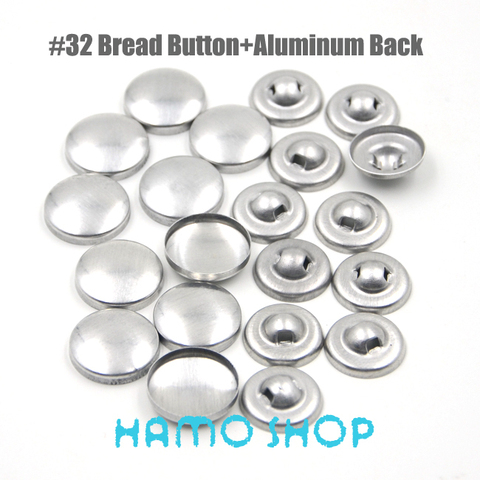 100Sets/lot #32 Aluminum Round Fabric Covered Cloth Button Cover Metal Bread Shape For Handmade DIY Free Shipping ► Photo 1/2