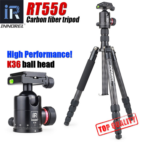 INNOREL RT55C carbon fiber camera tripod 12kg bear video travel portable DSLR tripod 5 Sections with ball head for CANON NIKON ► Photo 1/6
