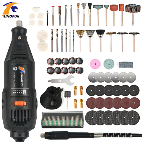 Tungfull Dremel Style Electric Rotary Tool Variable Speed Mini Drill Tool Polish Engraving Drilling With Flexible Shaft Cutting ► Photo 1/6