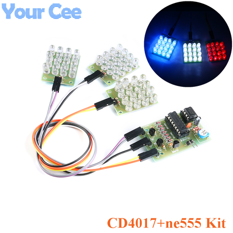 CD4017 + NE555 Flash Light Explosion-flashing LED Suite Self DIY Learning Electronic Kit Strobe Module Production Design ► Photo 1/4