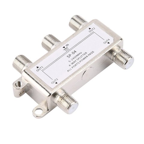 4 Way 4 Channel Satellite/Antenna/Cable TV Splitter Distributor 5-2400MHz F Type SP-04 Booster Splitter Home Tv Equipments ► Photo 1/6