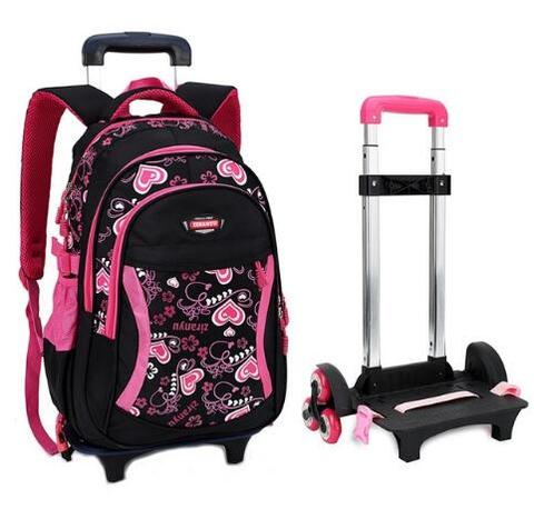 Kid's Travel Rolling luggage Bag School Trolley Backpack girls backpack On wheels Girl's Trolley School wheeled Backpacks Child ► Photo 1/5