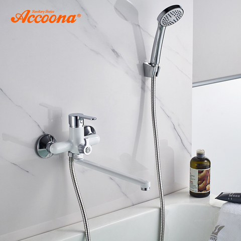 Accoona Bathroom Bathtub Faucet Shower Faucet Set Mixer Wall Mounted Waterfall Bathtub Faucet with Handheld Shower Head A7167 ► Photo 1/6