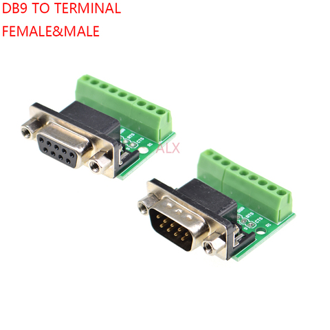 2PCS DB9 9PIN male female serial port connector to terminal adapter D-SUB COM RS232 TO RS485 converter BOARD terminal block ► Photo 1/4