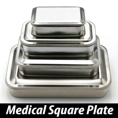 304 thick medical stainless steel disinfection tray square plate with hole cover medical equipment and surgical instruments ► Photo 1/1