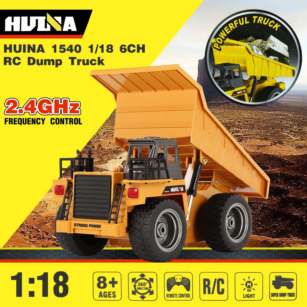 HUINA 1540 2.4G 6 Channel Electronic Excavator Engineering Vehicle Truck RC Toy 