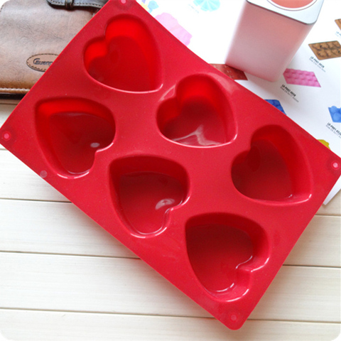 6 Lattices Silicone Love Heart Shape Cake Mold DIY Handmade Soap Mould Chocolate Fondant Molds Wedding Party Cake Decoration ► Photo 1/6