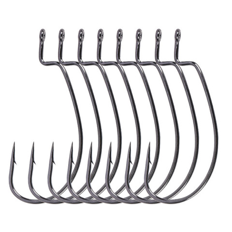 10pcs/lot High-carbon Steel Fishing Hooks Lead Jig Head 1/0-4/0# Hooks Worm Pesca For Soft Bait Tackle High Quality Accessories ► Photo 1/6