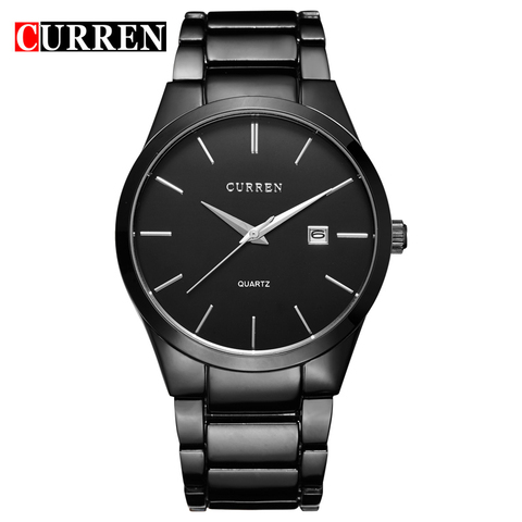 CURREN Luxury Classic Fashion Business Men Watches Display Date Quartz-watch Male Wristwatch Full Steel Clock relogio masculino ► Photo 1/5