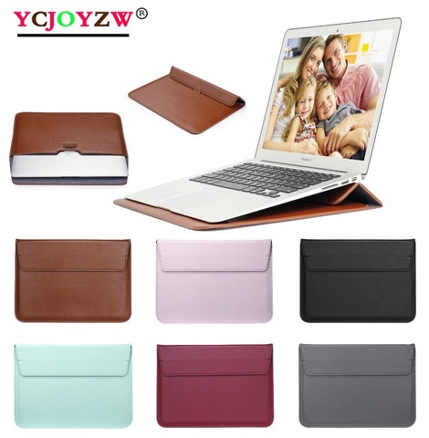 Foldable PU Leather Bag For Macbook Pro 13 15 Air 13 11 Case 15.6 Inch  Sleeve Shell For McBook Pro 13 Protector Pouch 2020