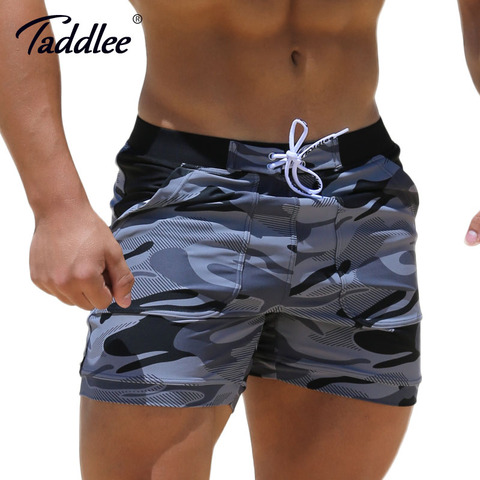 Taddlee Brand Sexy Men's Swimwear Swimsuits Man Plus Big Size XXL Spandex Beach Long Board Shorts Boxer High Rise Cut Trunks Men ► Photo 1/6