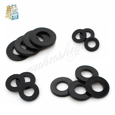 100Pcs DIN125 ISO7089 M2 M2.5 M3 M4 M5 M6 M8 Black Plastic Nylon Washer Plated Flat Spacer Washer Seals Gasket Ring ► Photo 1/3