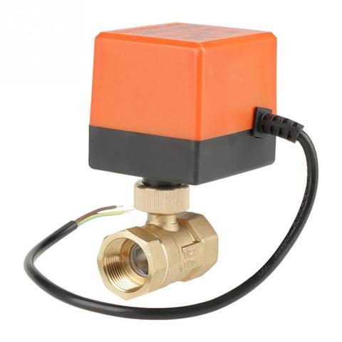 AC 220V G3/4 DN20 2 Way Brass Motorized Actuator Ball Valve for Air Conditioner Tools Accessory ► Photo 1/6