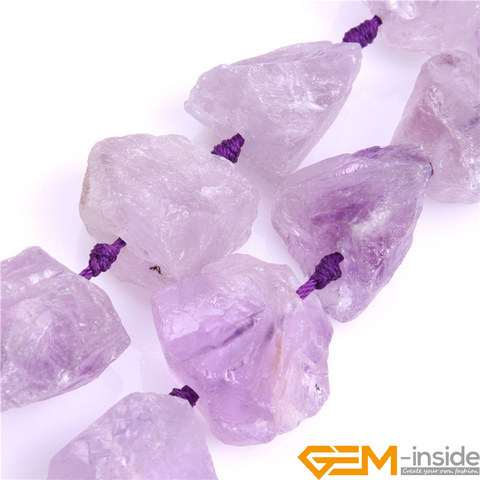 Crude Freefrom Amethysts Beads,Selectable Size: 25-30mm 22x38mm 14-25x24-35mm Natural Stone Bead Strand 15