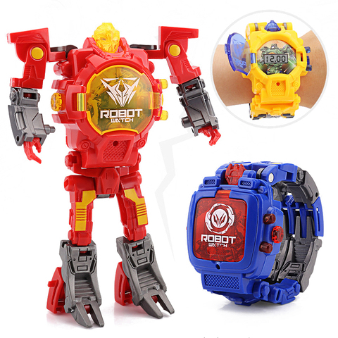 Cartoon Transformation Wristwatch Toy Creative Electronic Robot Watch for Boy Children Deform Robot Sport Watch Toy Xmas Gift ► Photo 1/6