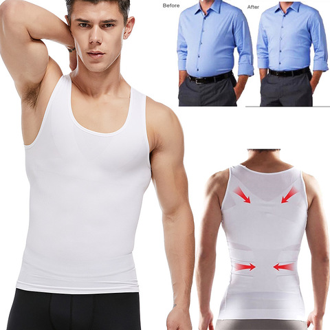 Men's Slimming Body Shaper Corset Vest Shirt Compression Abdomen Tummy Belly Control Waist Cincher Slimming Underwear Dropship ► Photo 1/6