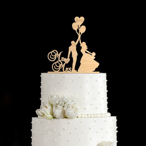 Personalized Wedding Cake Toppers, Custom Cake Topper Wedding Cake Decoration - Mr and Mrs Cake Toppers for Bride and Groom ► Photo 1/3