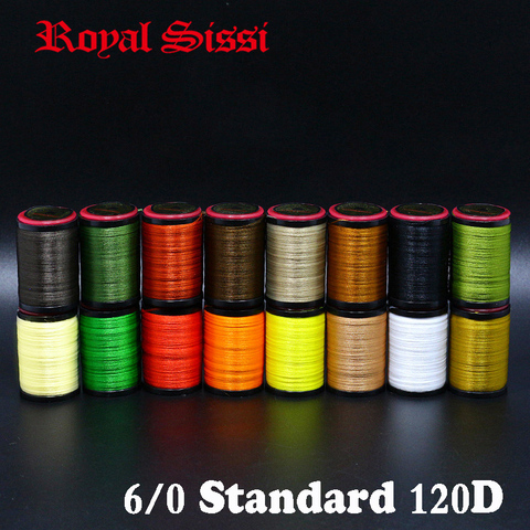 Royal Sissi 8spools/set lightly waxed 6/0 fly tying thread multi filaments 120D flat polyester tying thread in standard bobbins ► Photo 1/6