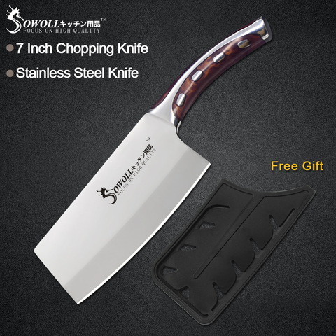 Sowoll Stainless Steel Knife Seamless Welding Resin Fibre Handle High Carbon Blade Utility Chef Chopping Knife Cooking Tools ► Photo 1/6