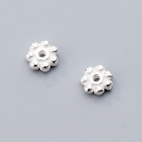 5pcs/lot 925 Sterling Silver Flower Beading Spacer 4mm Fancy Jewelry Decoration Charm Septum DIY Fine Jewelry Making Accessories ► Photo 1/5