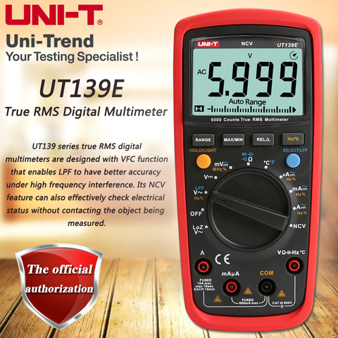 UNI-T UT139E True RMS digital multimeter, LPF (low pass filter) / LoZ (low impedance input) function / Temperature test ► Photo 1/1