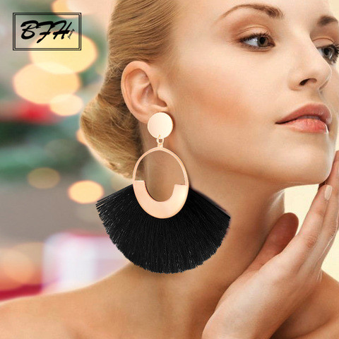 2019 Fashion Women Bohemian Earrings Long Tassel Fringe Dangle Earrings Jewelry 