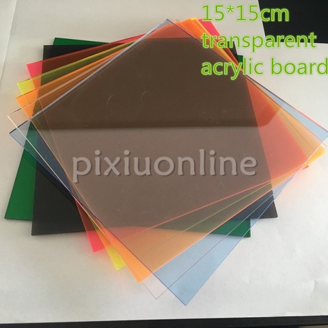 J583 15*15*0.23cm 7Colors Colorful Transparent Acrylic Plate Perspex Sheet Plastic Board DIY Model Dropshipping ► Photo 1/6
