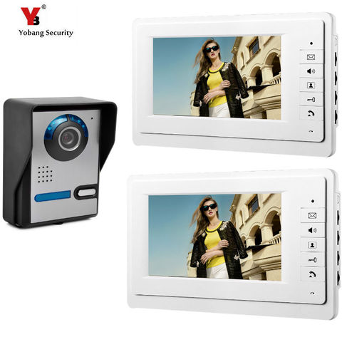 Yobang Security Home Security 7''Inch Monitor Wired Video Door Phone Doorbell Entry Intercom System2 Monitor 1 Camera Kit ► Photo 1/6