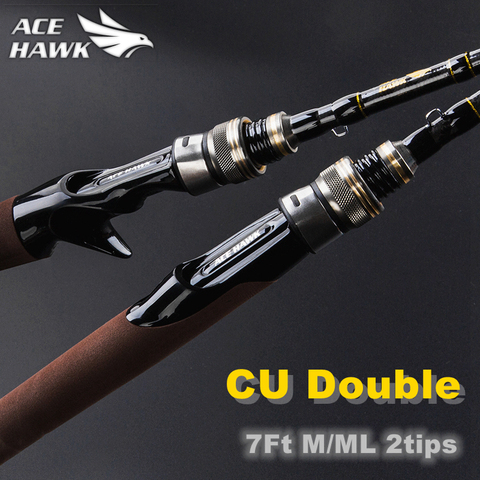 ACE HAWK 2.1m M/ML  Double Tips Bass Fishing Rod Cheap China Lure Fishing Rod 4-15g Casting Light Jigging Rod 2 Sections ► Photo 1/5