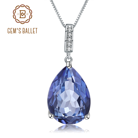 GEM'S BALLET 925 Sterling Silver Jewelry 10.68Ct Natural Iolite Blue Mystic Quartz Pendant Necklace for Women Wedding Jewelry ► Photo 1/1
