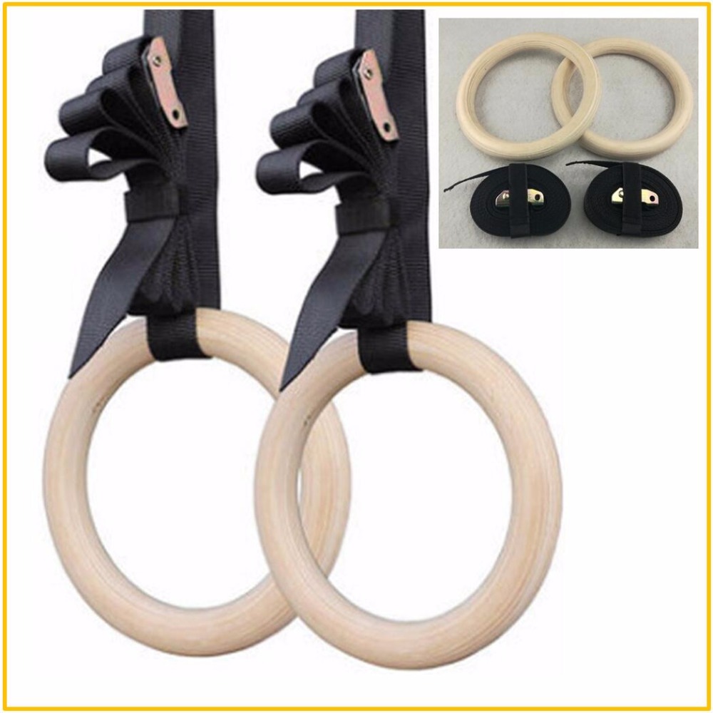 PROCIRCLE 32CM Wood Gymnastic Rings Workout For Home Gym & Cross Fitness Great 