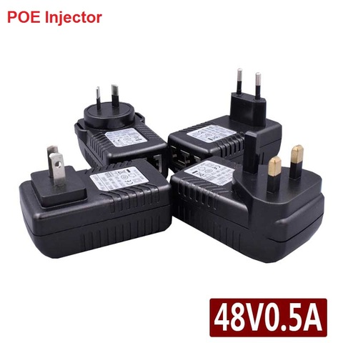 DC48V 0.5A POE Injector Spliter For CCTV IP camera Networking POE Switch Ethernet POE Adapter EU/UK/US/AU Optional ► Photo 1/5