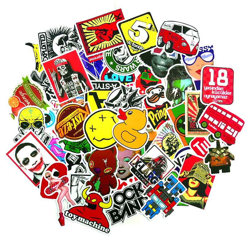 100 Skateboard Vinyl Stickers Graffiti Laptop Luggage Car Decal Cool Gift 