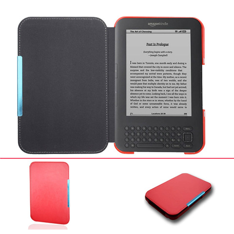 Ultra Slim leather Cover Case for Capa Amazon Kindle 3 3rd Gen Keyboard eReader Kindle3 Flip folio book Cover magnetic Case ► Photo 1/6