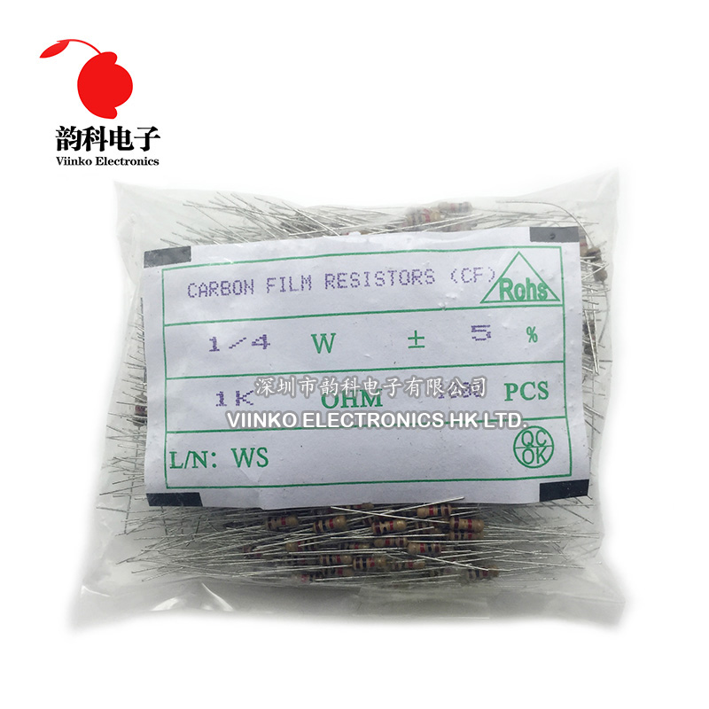 Pack of 100 220r Carbon Film 1//8W 0.125W Resistor 5/%