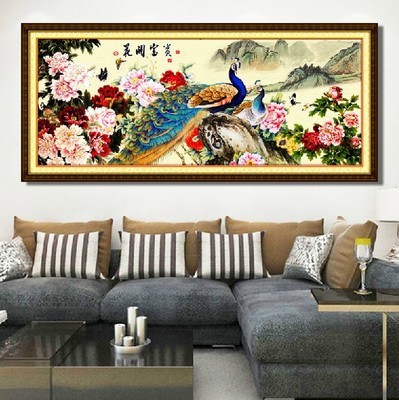 Needlework DIY Cross stitch,Sets For Embroidery kits,Blossom Flower Peacock Animal pattern Cross-Stitch home decoration painting ► Photo 1/3
