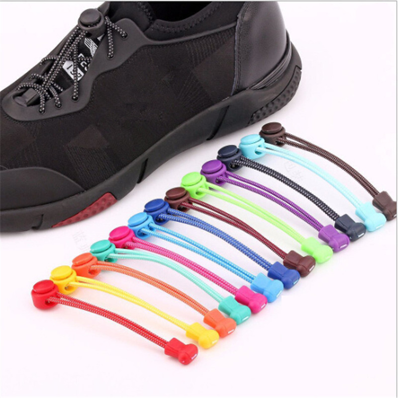1 Pair No Tie Shoe Laces Elastic Locking Shoelaces For Runners Sneaks Trainer# 