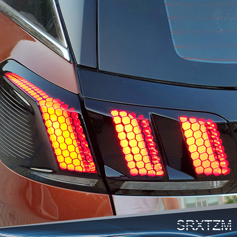 SRXTZM 6pcs Car Exterior Accessories Rear Tail Light Lamp Honeycomb Stickers For Peugeot 3008 GT 2017 2022/ 5008 GT 2017 2022 ► Photo 1/1