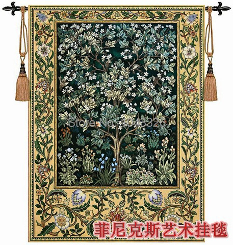 Home Textile Decoration Tapestry William Morris - Tree of life Green Belgium 89*68cm Wall Hanging Painting PT-35 ► Photo 1/5