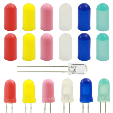 XPT02M 100pcs Yellow/Red/White/Blue/Green/Pink Rubber Caps / Covers for 5mm Grain of Wheat Bulbs LEDs NEW ► Photo 1/6