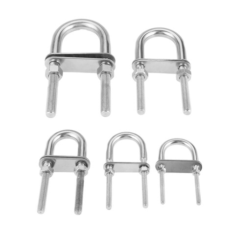 1Pc M5 M6 M8 M10 M12 Stainless Steel 304 Marine Rigging Bow/Stern Eye U-Bolt for Boat Hardware Boat Parts Silver ► Photo 1/6